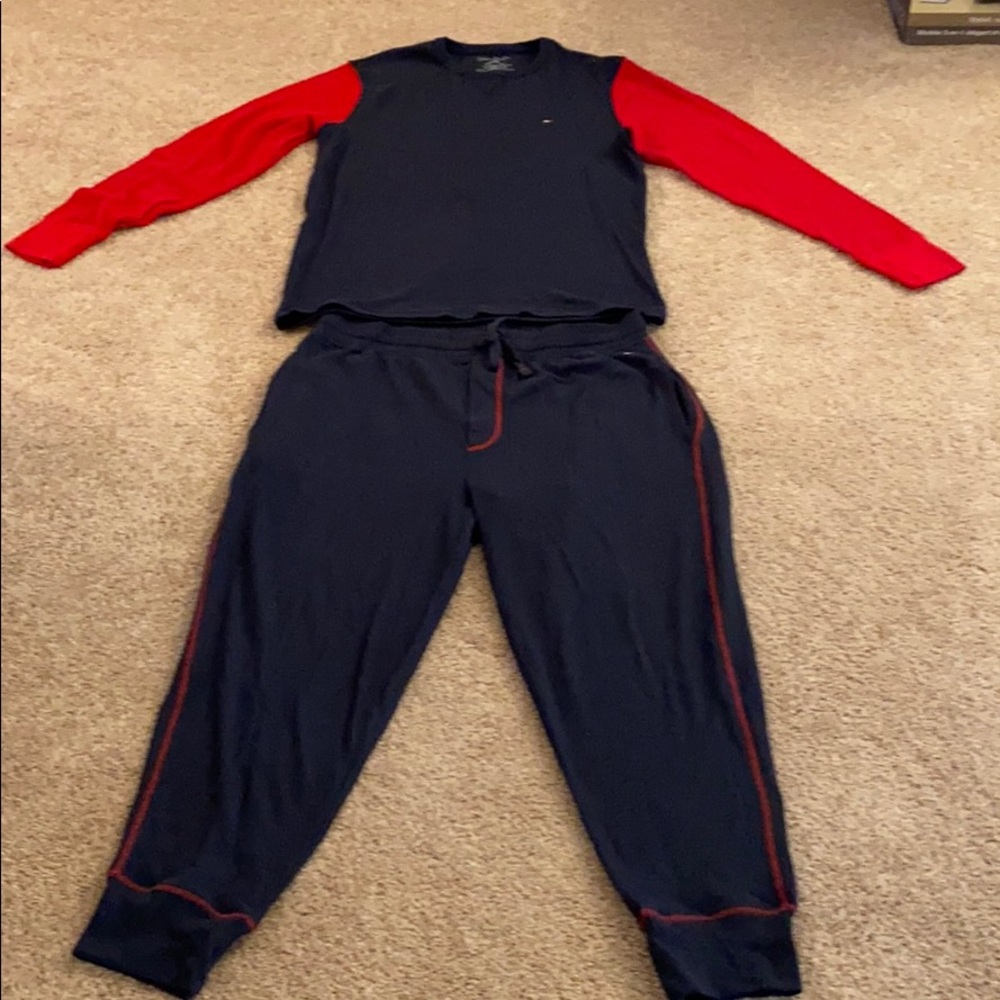 NWOT Tommy Hilfiger red/blue lounge set